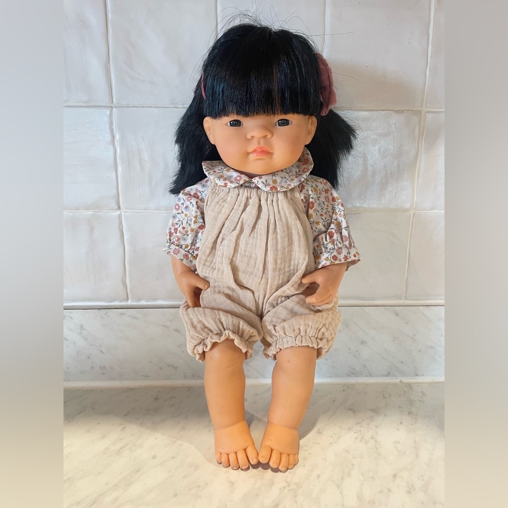Minikane doll- girl, asian with outfit and hair bow
